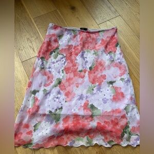 Vintage My michelle floral midi skirt womens large